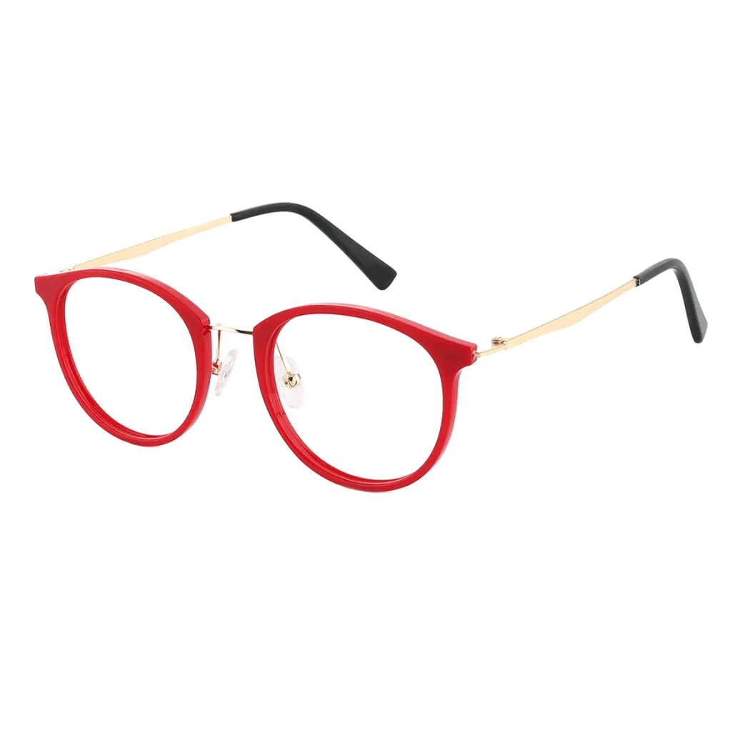 Oval Red Eyeglasses