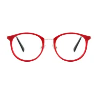 Oval Red Eyeglasses