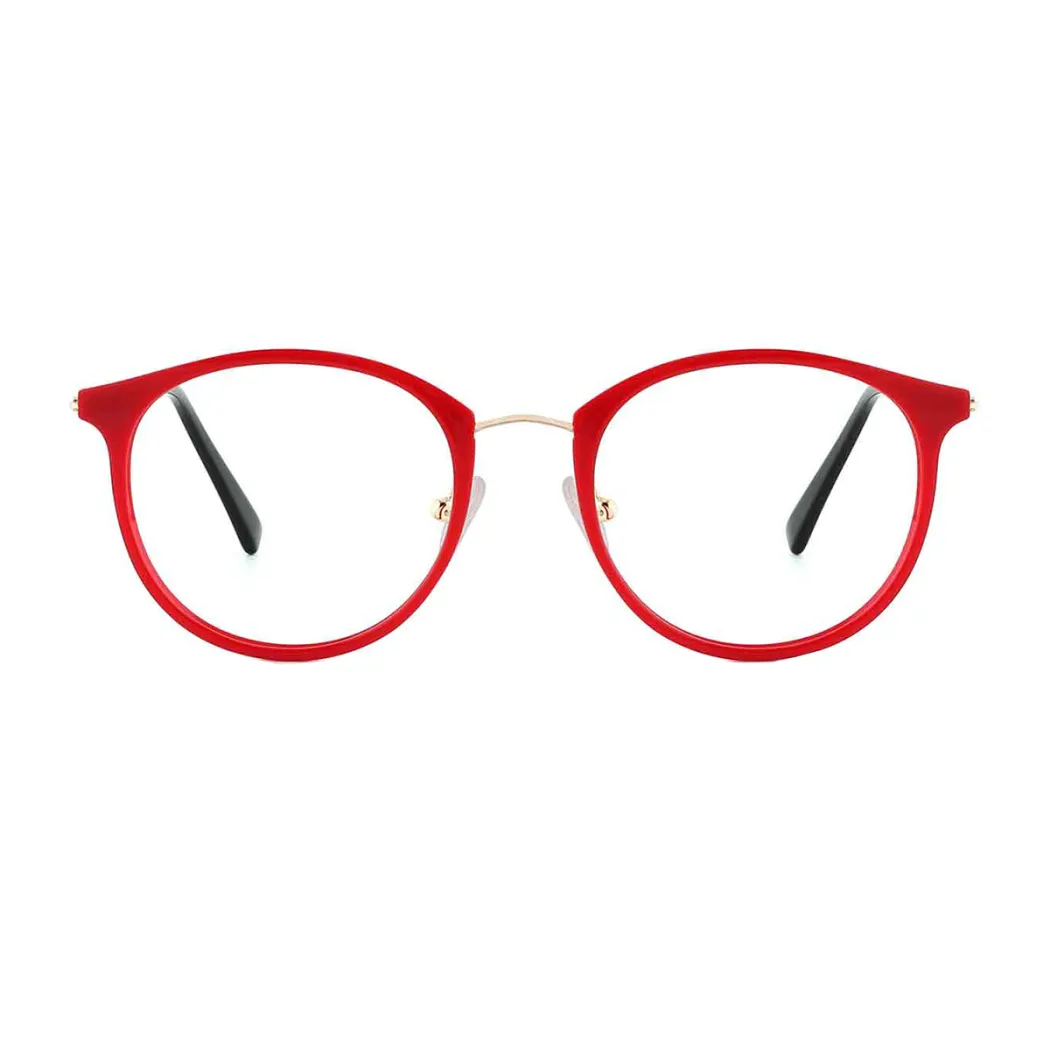 Oval Red Eyeglasses