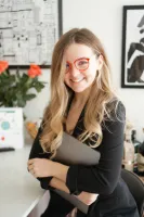 Oval Red Eyeglasses