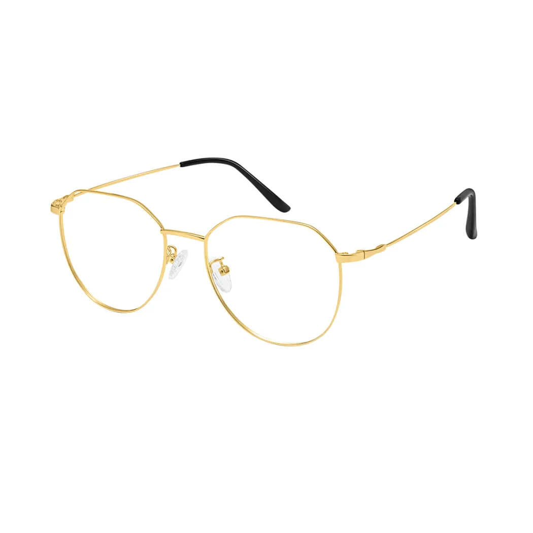 Geometric Gold Eyeglasses