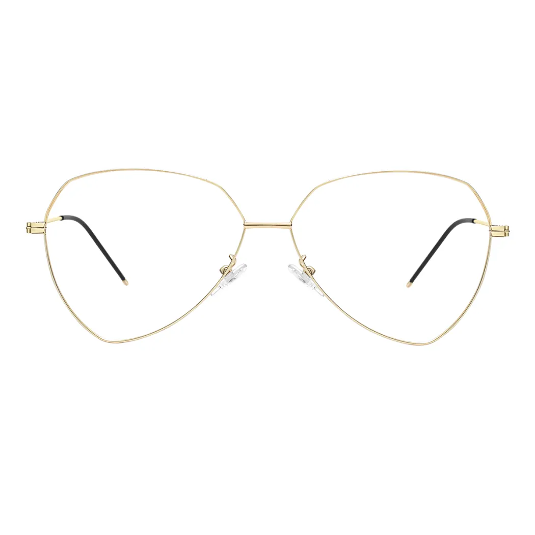 Geometric Gold Eyeglasses