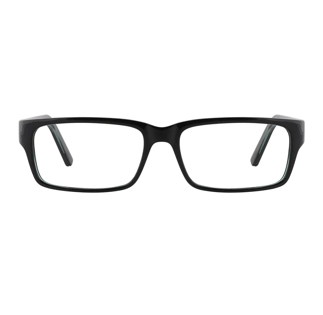 Rectangle Black/Green Eyeglasses