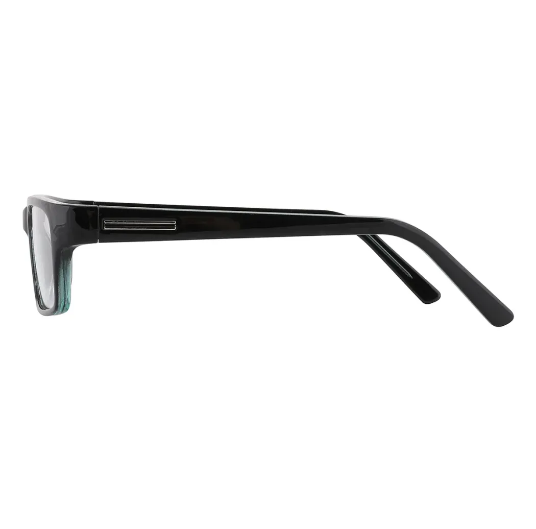 Rectangle Black/Green Eyeglasses