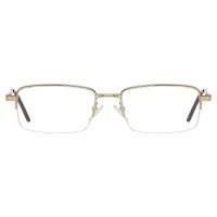 Rectangle Gold Eyeglasses
