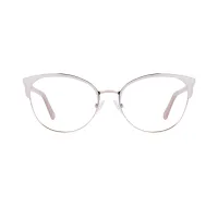 Cat-eye White/Gold Eyeglasses
