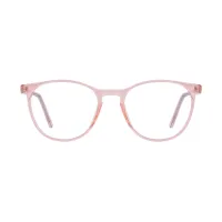 Round Transparent Pink Eyeglasses