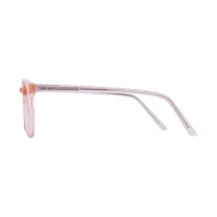 Round Transparent Pink Eyeglasses