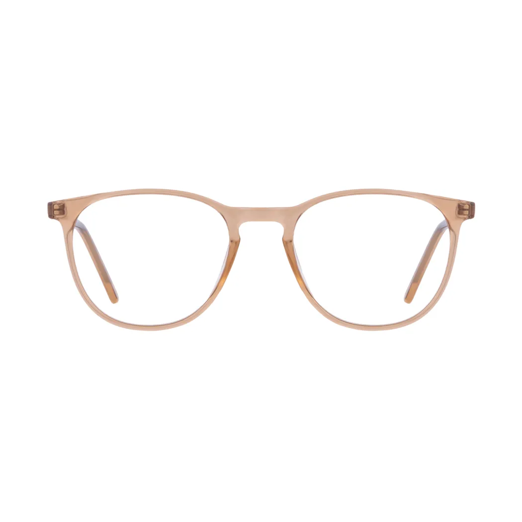 Round Transparent Brown Eyeglasses