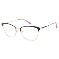 Square Purple/Gold Eyeglasses