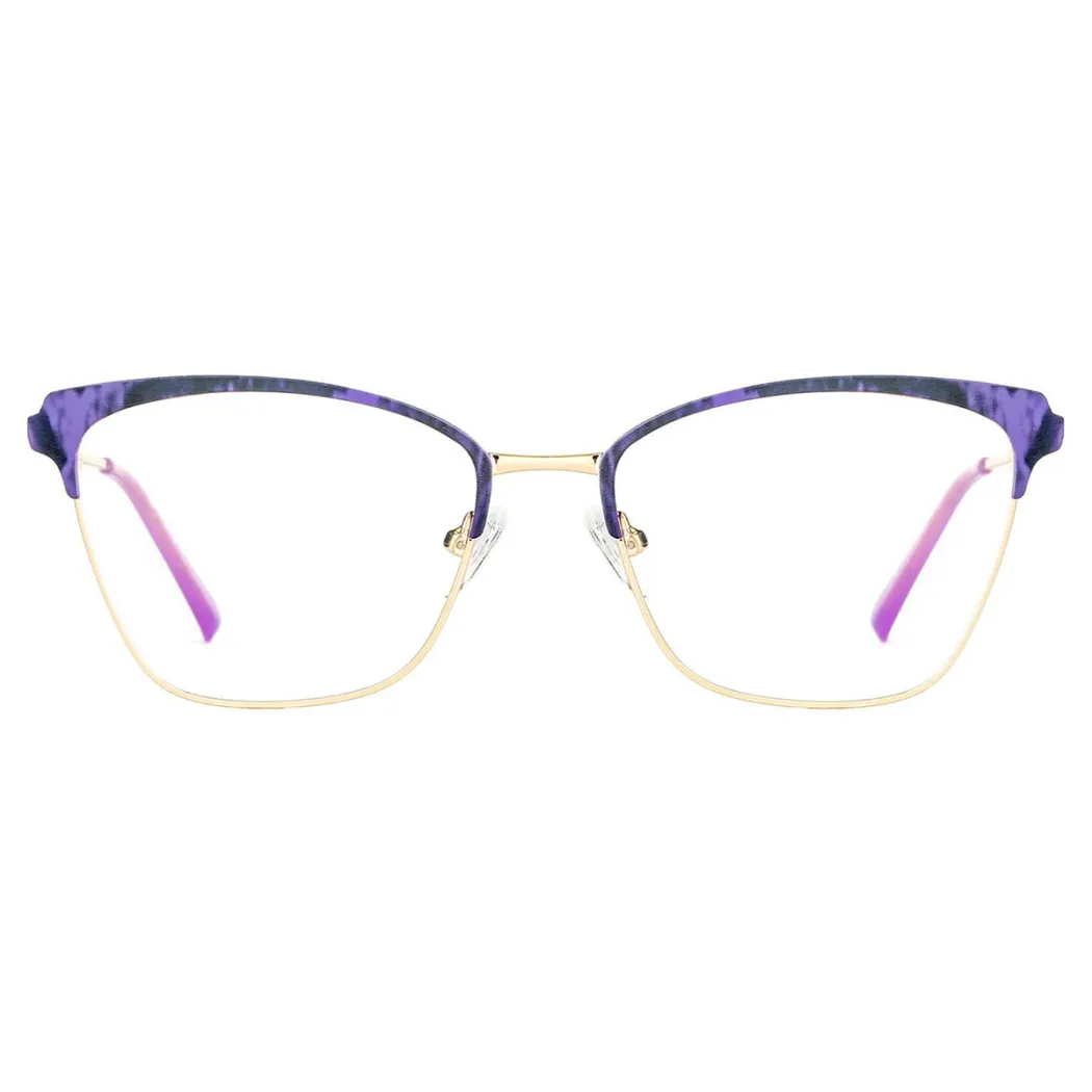 Square Purple/Gold Eyeglasses
