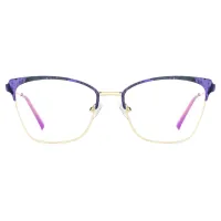 Square Purple/Gold Eyeglasses