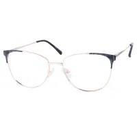 Browline Black Gold Eyeglasses