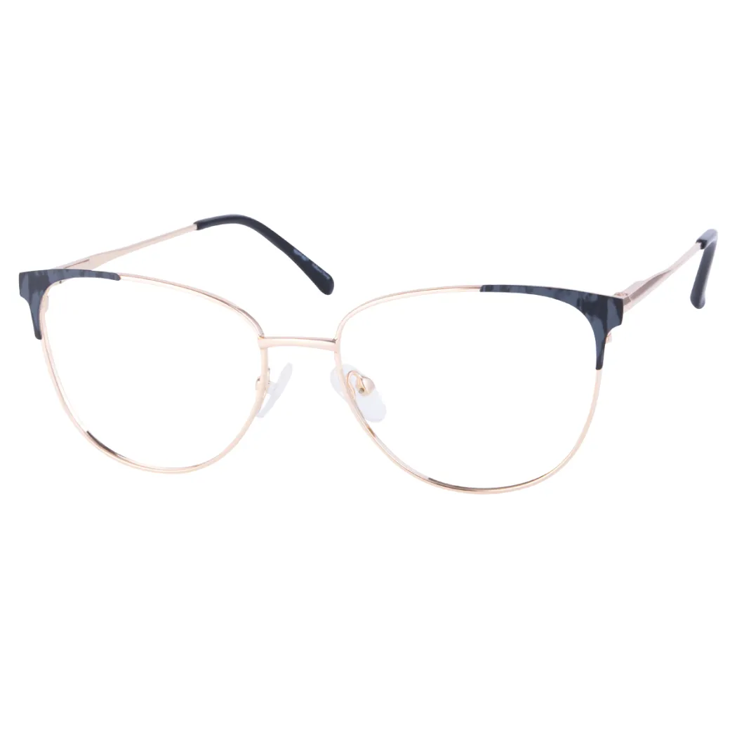 Browline Black Gold Eyeglasses