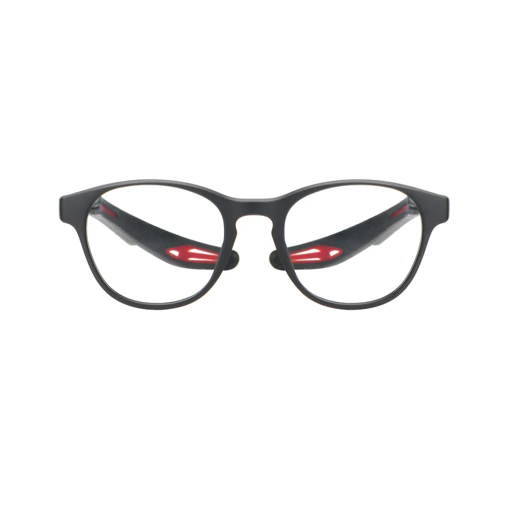 Oval Black/Red Eyeglasses