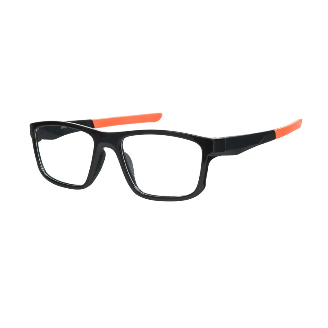 Rectangle Black/Orange Eyeglasses
