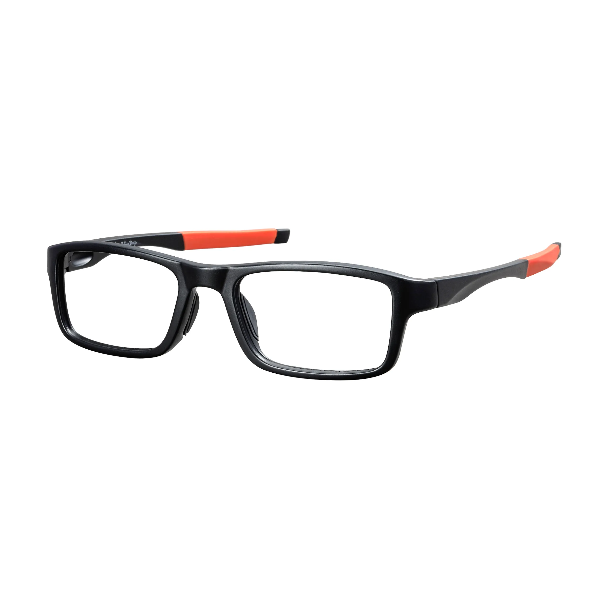 Rectangle Black Orange Eyeglasses