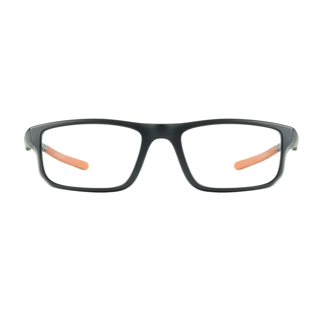 Rectangle Black/Orange Eyeglasses