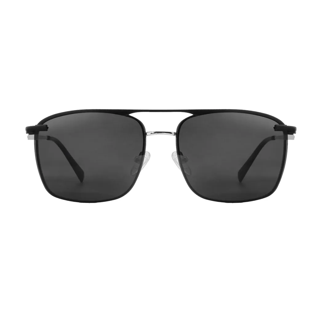 Square Black Silver Eyeglasses