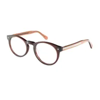 Oval Transparent Brown Eyeglasses