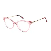 Oval Transparent Pink Eyeglasses