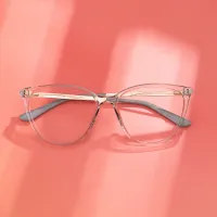 Cat-eye Transparent Pink Eyeglasses