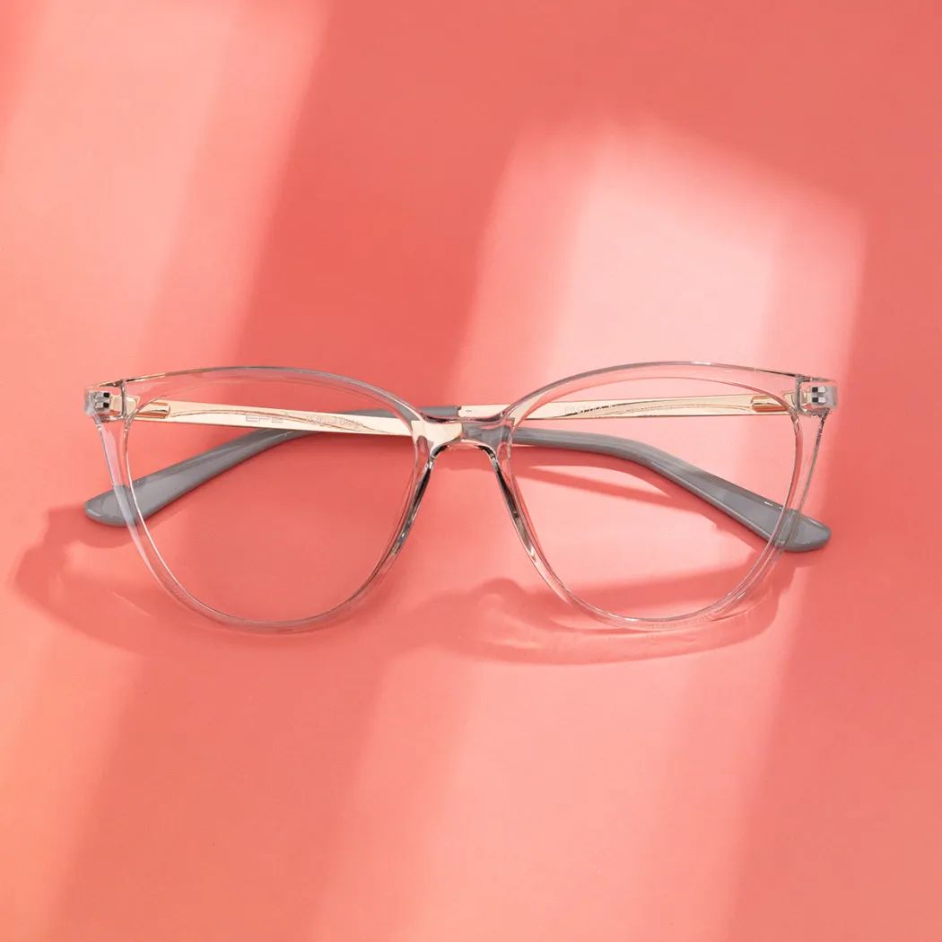 Cat-eye Transparent Pink Eyeglasses