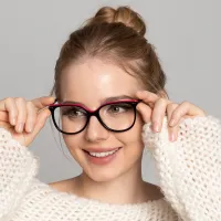 Square Red/Black Eyeglasses