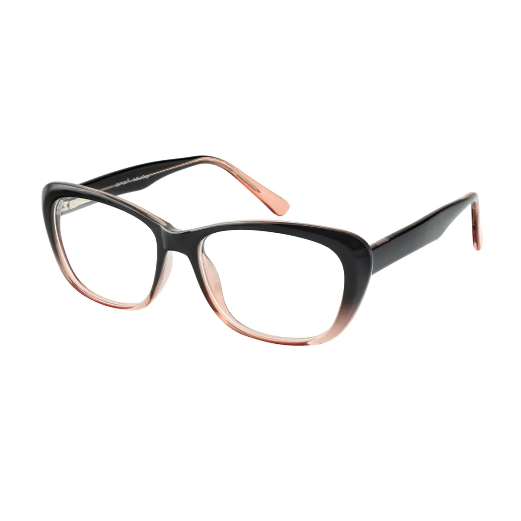 Rectangle Black/Orange Eyeglasses