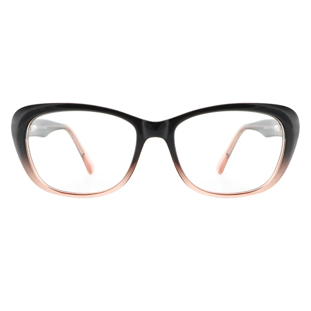Rectangle Black/Orange Eyeglasses