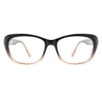 Rectangle Black/Orange Eyeglasses