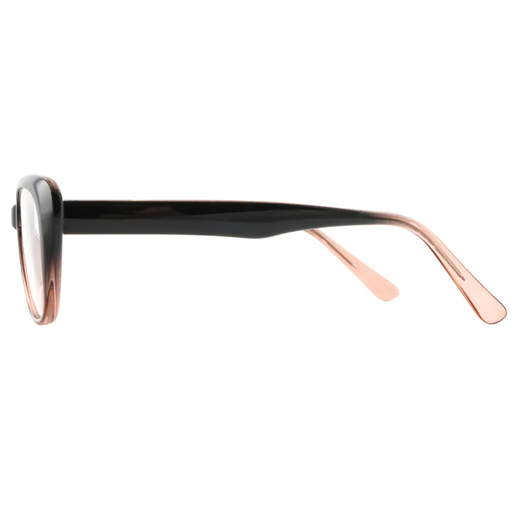 Rectangle Black/Orange Eyeglasses