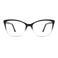 Cat-eye Black/Clear Eyeglasses