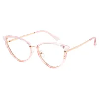 Cat-eye Transparent Pink Eyeglasses