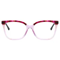 Square Tortoiseshell/Transparent Purple Eyeglasses