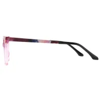 Square Tortoiseshell/Transparent Purple Eyeglasses