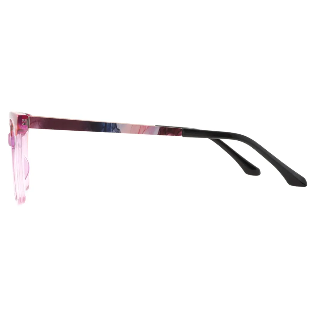 Square Tortoiseshell/Transparent Purple Eyeglasses