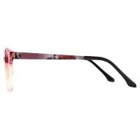Oval Transparent Pink/Transparent Orange Eyeglasses