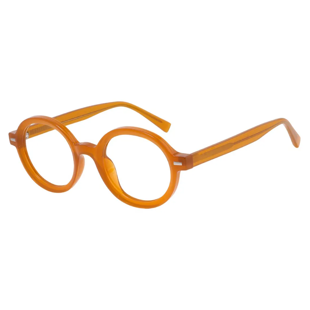 Round Orange Eyeglasses