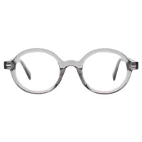 Round Transparent Gray Eyeglasses