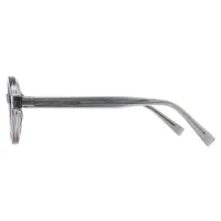 Round Transparent Gray Eyeglasses