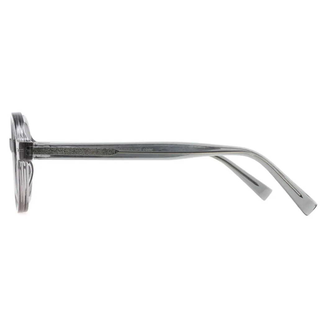 Round Transparent Gray Eyeglasses