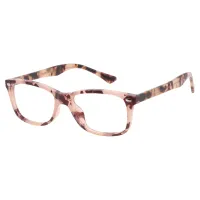 Rectangle Pink Tortoiseshell Eyeglasses
