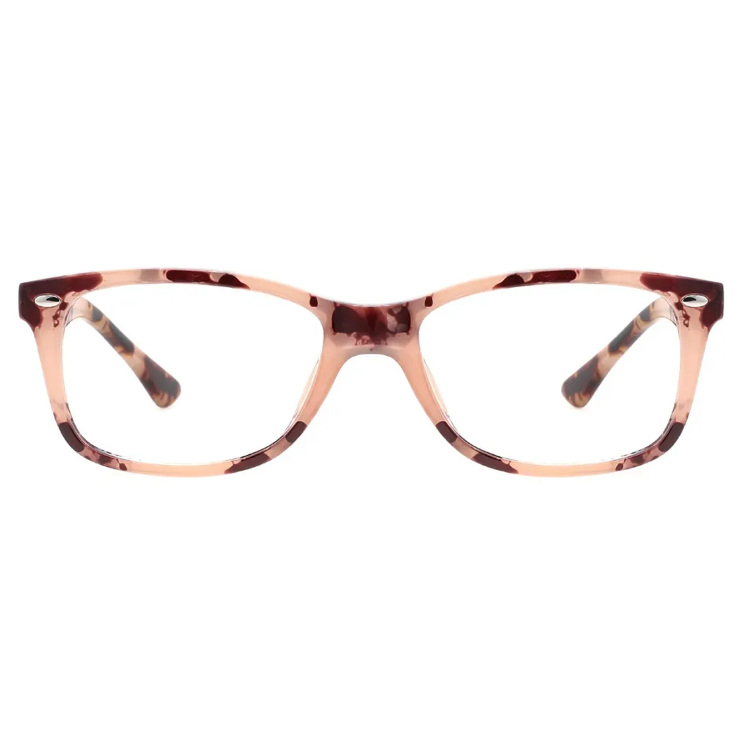 Rectangle Pink Tortoiseshell Eyeglasses