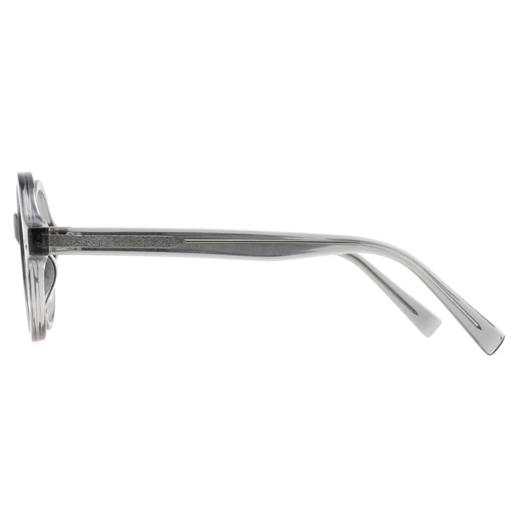 Round Transparent Gray Eyeglasses