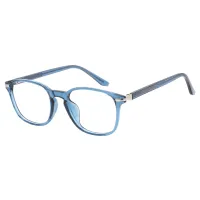 Square Transparent Blue Eyeglasses