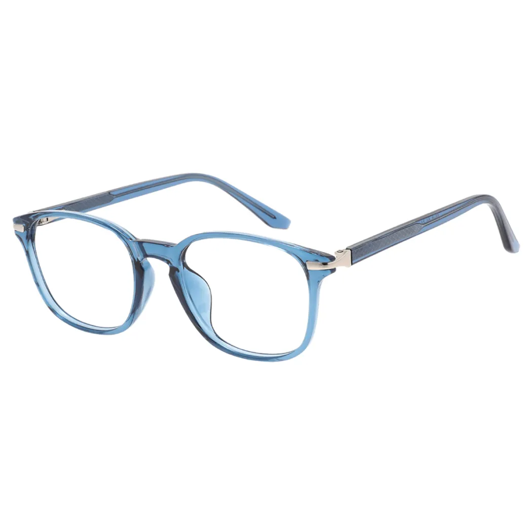 Square Transparent Blue Eyeglasses