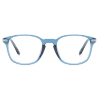 Square Transparent Blue Eyeglasses