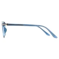 Square Transparent Blue Eyeglasses