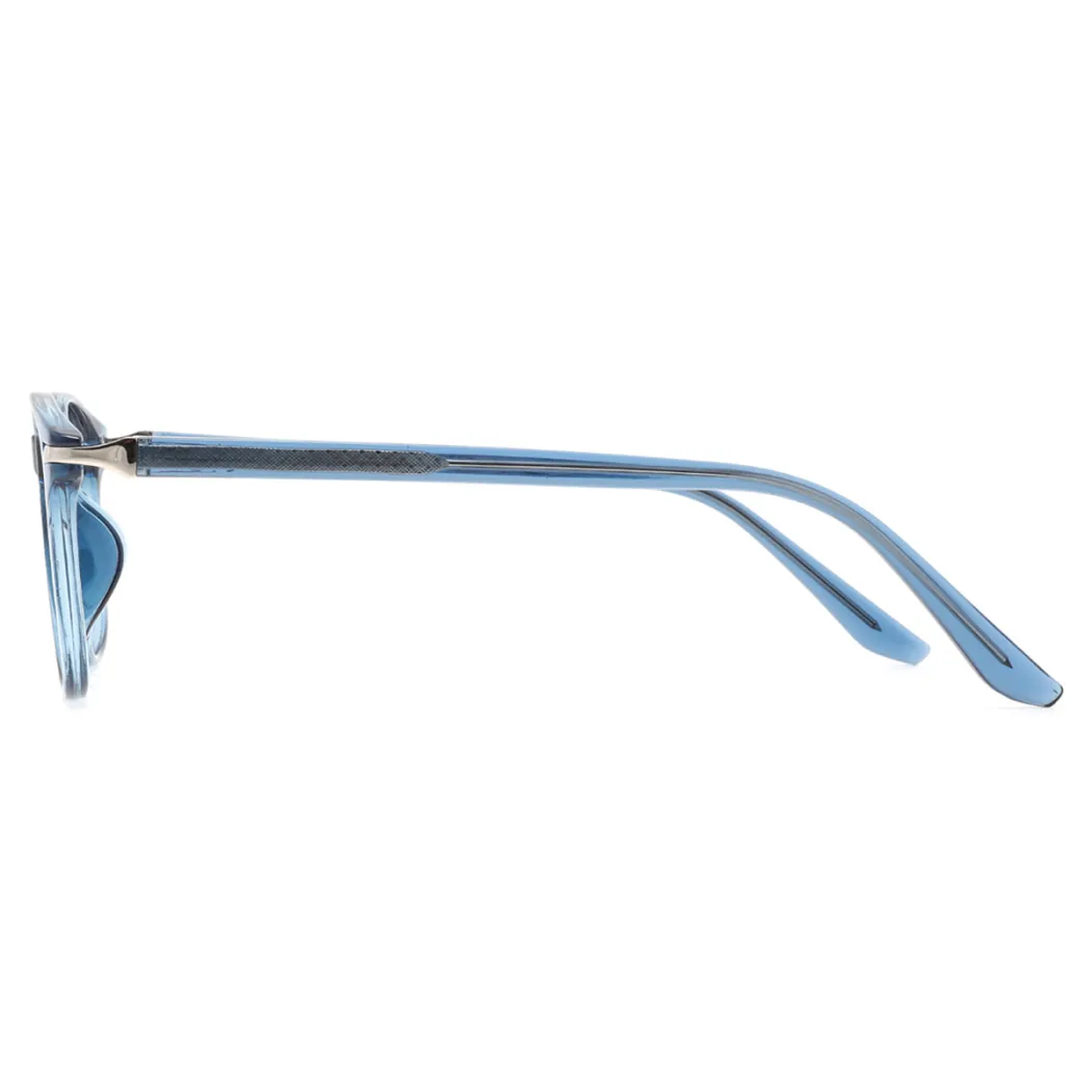 Square Transparent Blue Eyeglasses